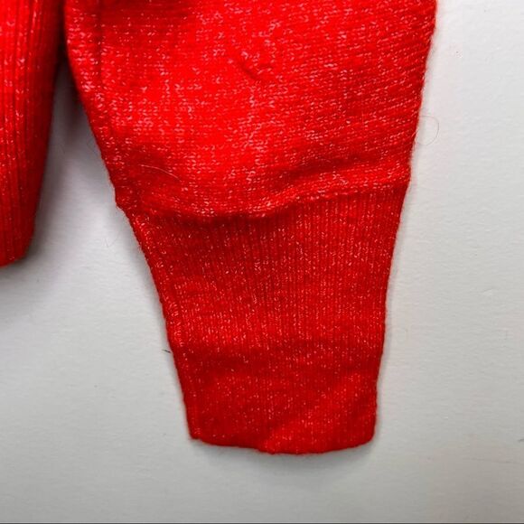 Wearing  Your Heart on Your Sleeve Red Alpaca Blend Bobble Sweater Size Medium - Picture 5 of 10